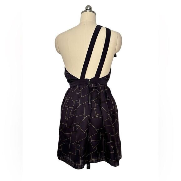 Thread Social Navy Purple Silk Bow Mini Cocktail Dress | Size 6 - Picture 5 of 9